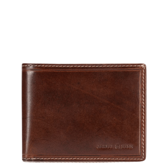 Jekyll and Hide Oxford Leather Card Wallet 2793 coffee brown front transparent