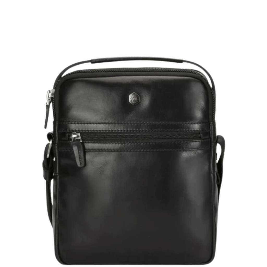 Jekyll and Hide Oxford Leather Crossbody 3691 black front primary png