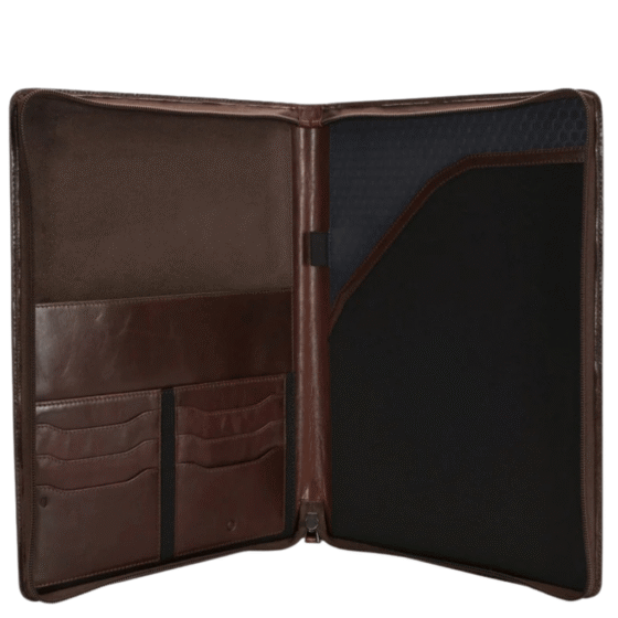 Jekyll and Hide Oxford Mocha leather 1325 A4 folder brown interior1 png