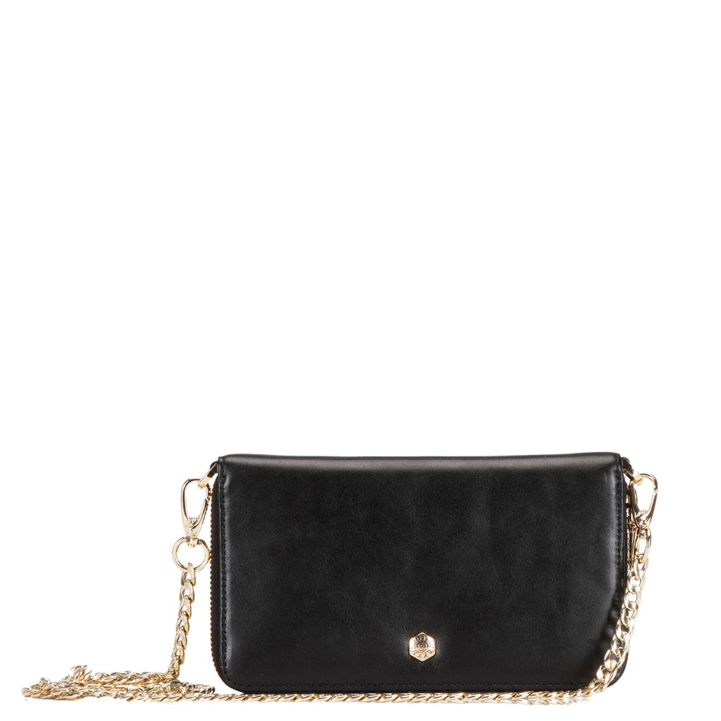 Jekyll And Hide Paris Leather Chain Sling Purse 6420 Black Front Primary