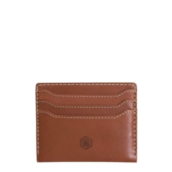 Jekyll and Hide Roma Leeather Card Holder Tan 3628 Front primary jpg