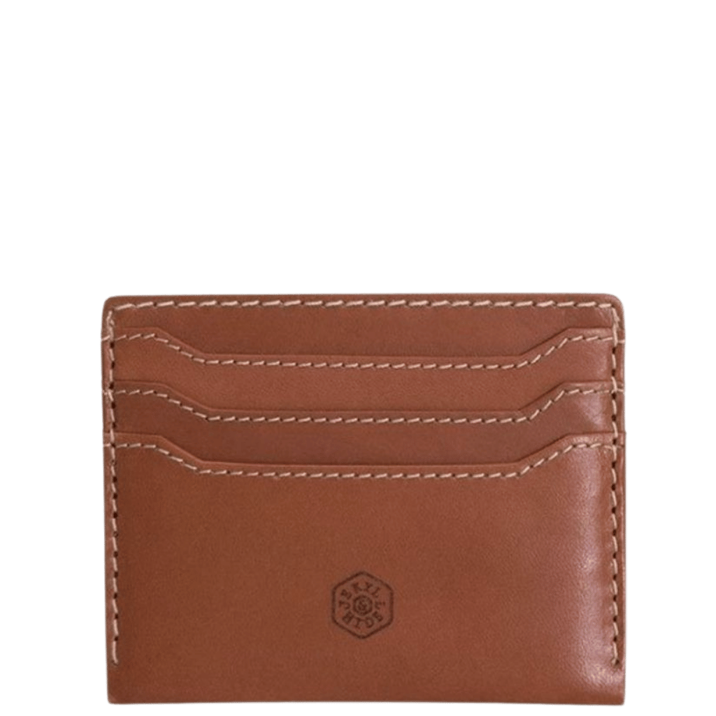 Jekyll and Hide Roma Leeather Card Holder Tan 3628 Front transparent