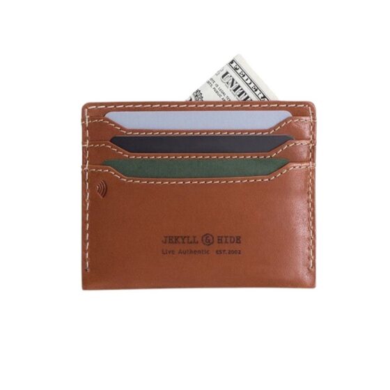 Jekyll and Hide Roma Leeather Card Holder Tan 3628 rear jpg