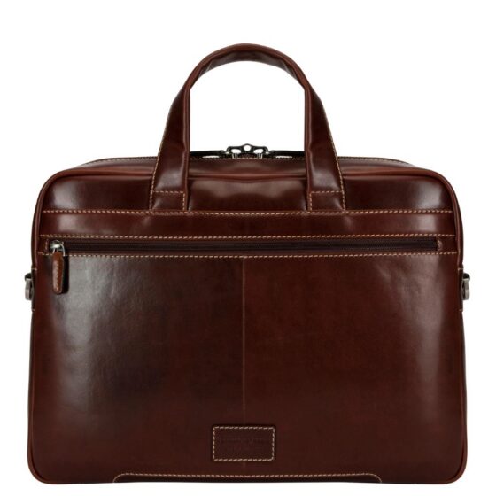 Jekyll and hide Oxford Leather laptop bag moccha brown rear jpg