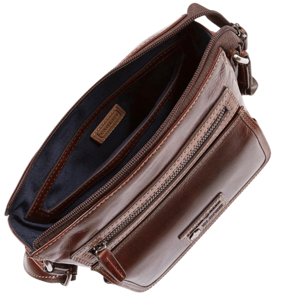 Jekyll and Hide Oxford Mocha Leather Crossbody - Luggage Warehouse