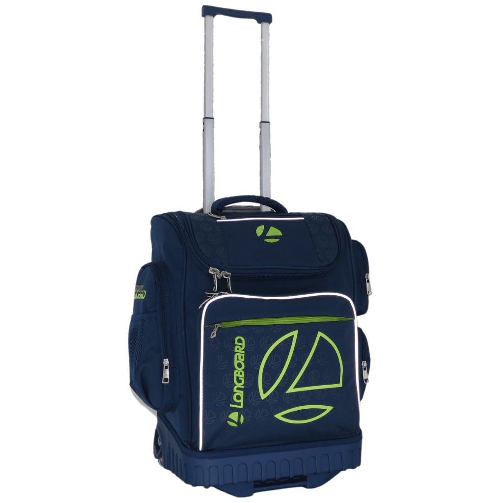Longboard Cruiser School Trolley Backpack 797 90 Navy front3qrtr handle png