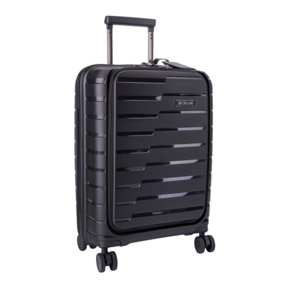 Microlite Business 55cm Easy Access Carry On Spinner 86651 Hard Front Black Front3qr