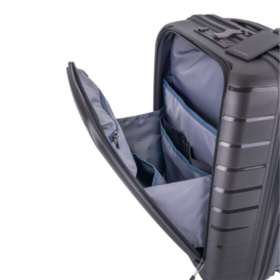 Microlite Business 55cm Easy Access Carry On Spinner 86651 Hard Front Black Front Orgnaiser