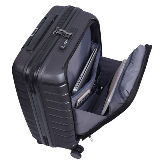 Microlite Business 55cm Easy Access Carry On Spinner 86651 Hard Front Black Top
