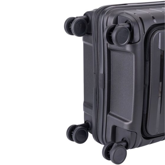 Microlite Business 55cm Easy Access Carry On Spinner 86651 Hard Front Black Wheels