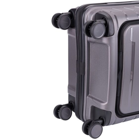 Microlite Business 55cm Easy Access Carry On Spinner 86651 Hard Front Charcoal Grey