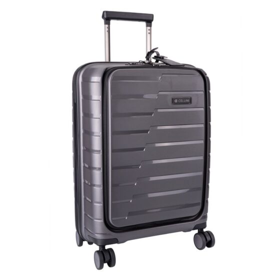 Microlite Business 55cm Easy Access Carry On Spinner 86651 Hard Front Charcoal Grey Front3qr