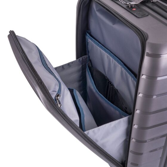 Microlite Business 55cm Easy Access Carry On Spinner 86651 Hard Grey Organiser