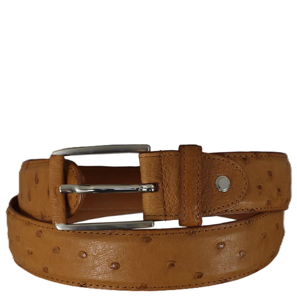 Nico 35mm Ostrich leather belt 131537 cognac jpg
