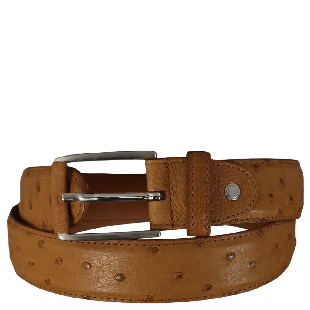 Nico 35mm Ostrich leather belt 131537 cognac primary