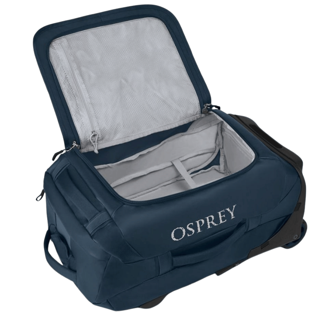 Osprey Rolling Transporter 40L Carry on duffle venturi blue lifestyle