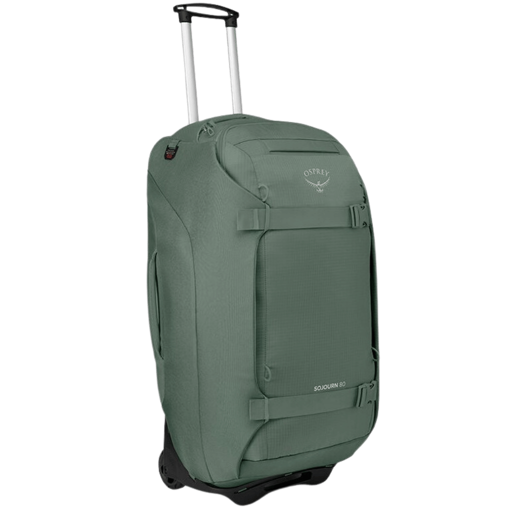 Osprey Sojourn Travel Pack Duffle on wheels 80L Green front3qrtr png