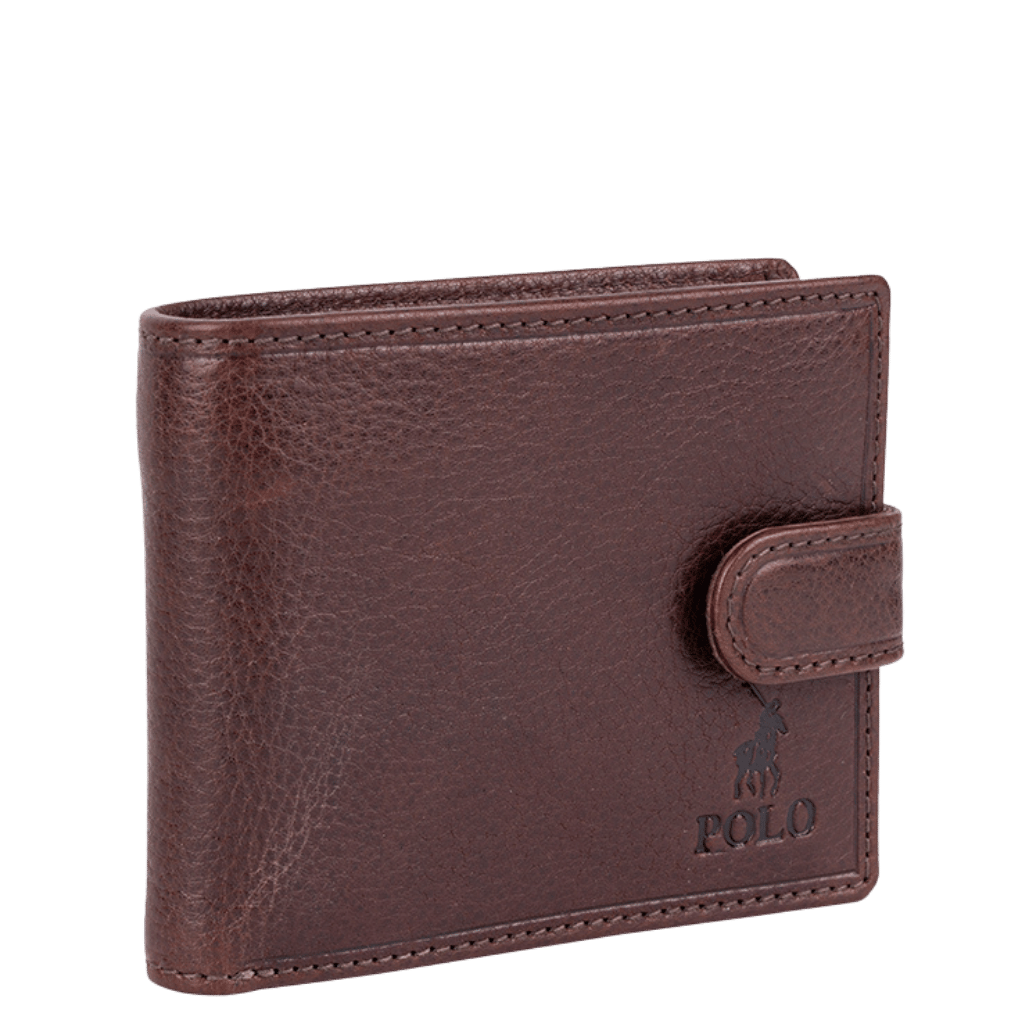 Polo Chobe Billfold with flap PO59907 brown front3qrtr png