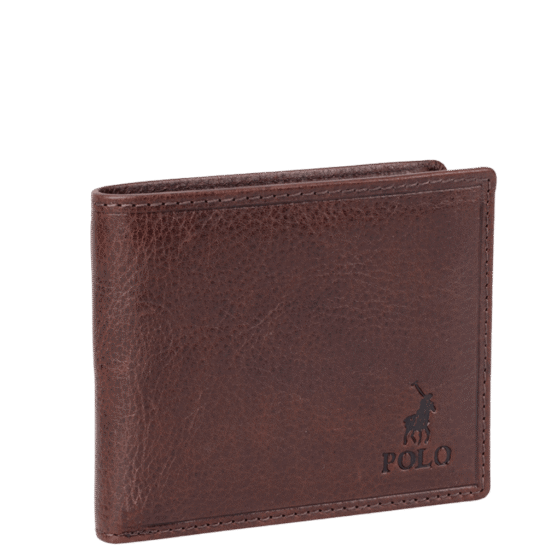 Polo Chobe LEather credit card wallet PO59908 brown front3qrtr png