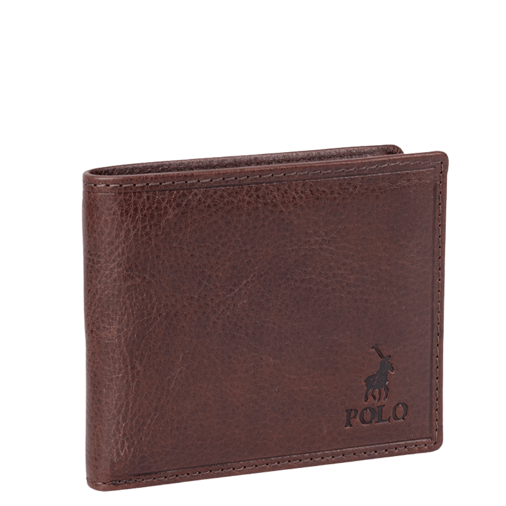 Polo Chobe LEather credit card wallet PO59908 brown front3qrtr png