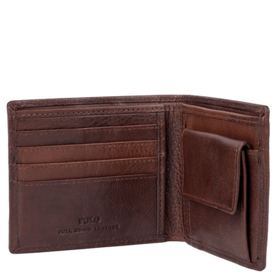 Polo Chobe Leather billfold with coin pocket brown PO59909 interior1 png