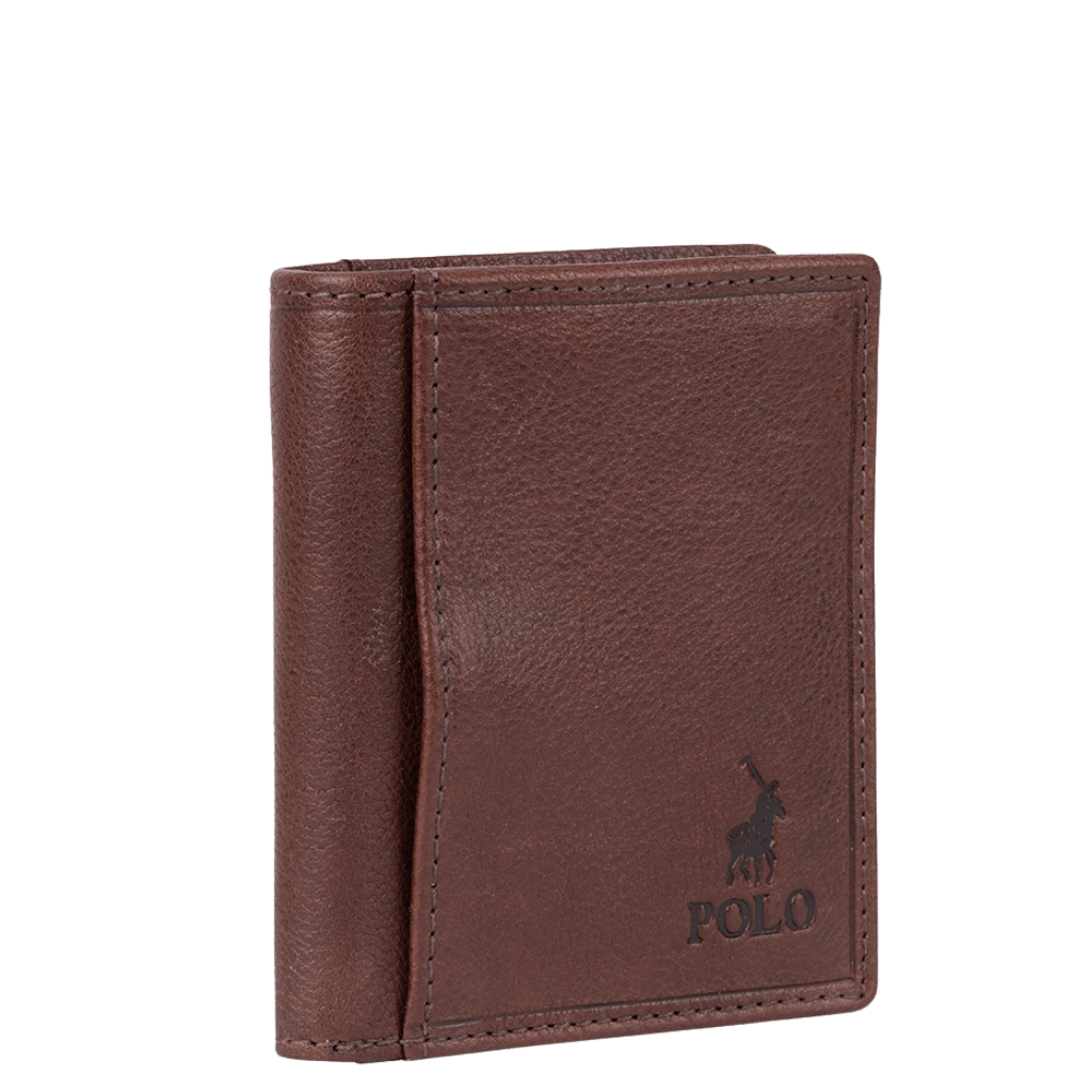 Polo Chobe Leather credit card wallet PO59913 brown front3qrtr png