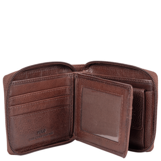 Polo Chobe POS59926 Leather zip aroud wallet brown interior1 png