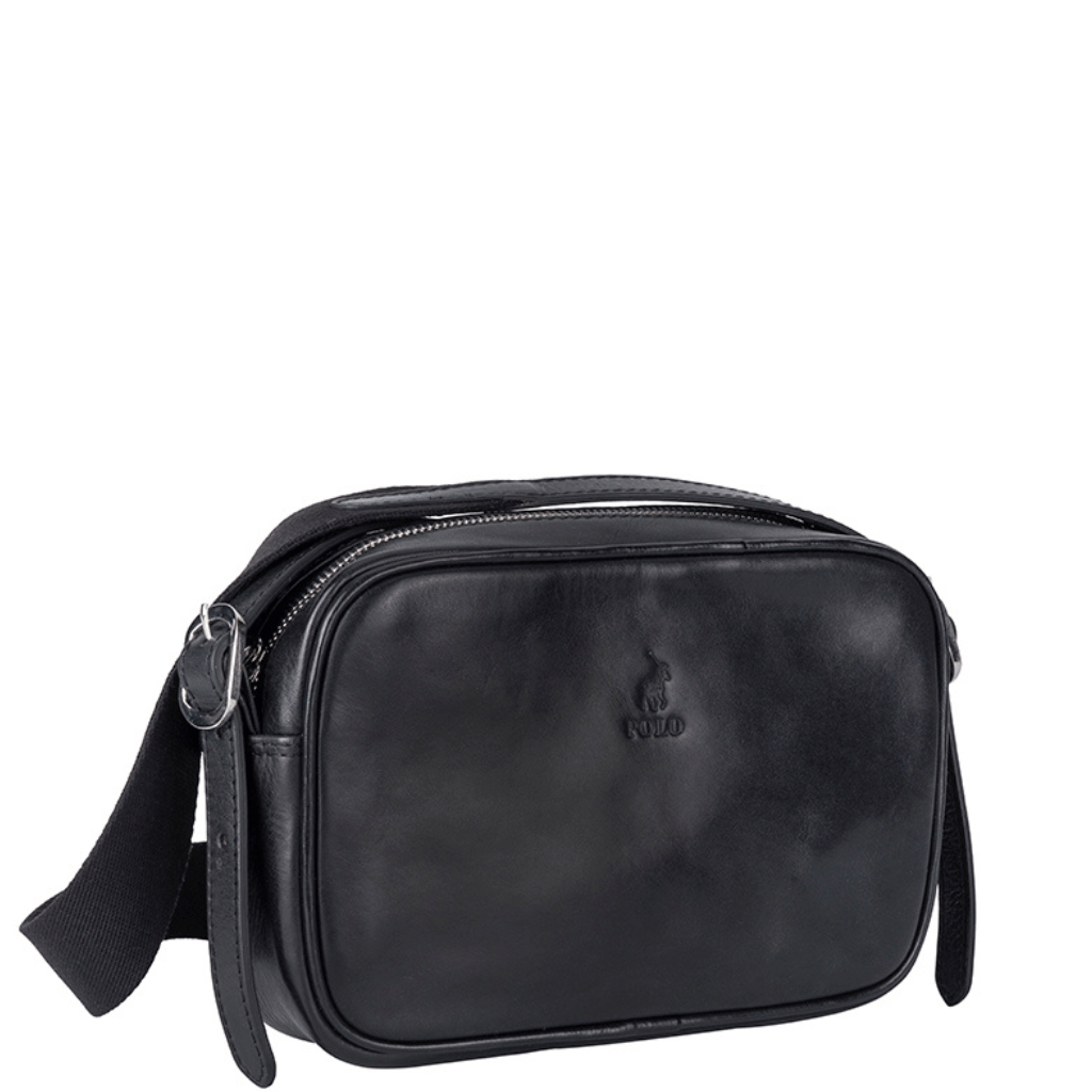 Polo Colorado Leather POL61522 Camera Bag Black front3qrtr primary png