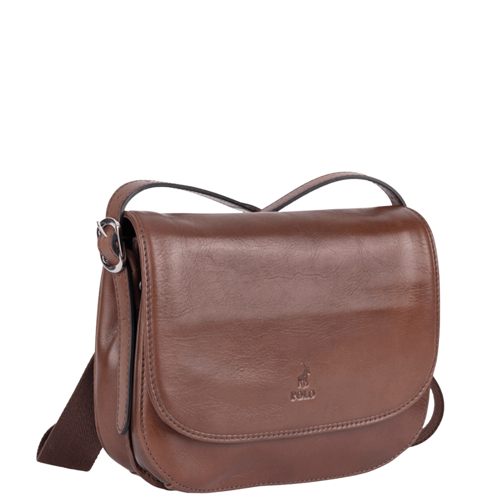Polo Colorado Leather POL61528 Flapover bag brown front3qrtr2 primary png