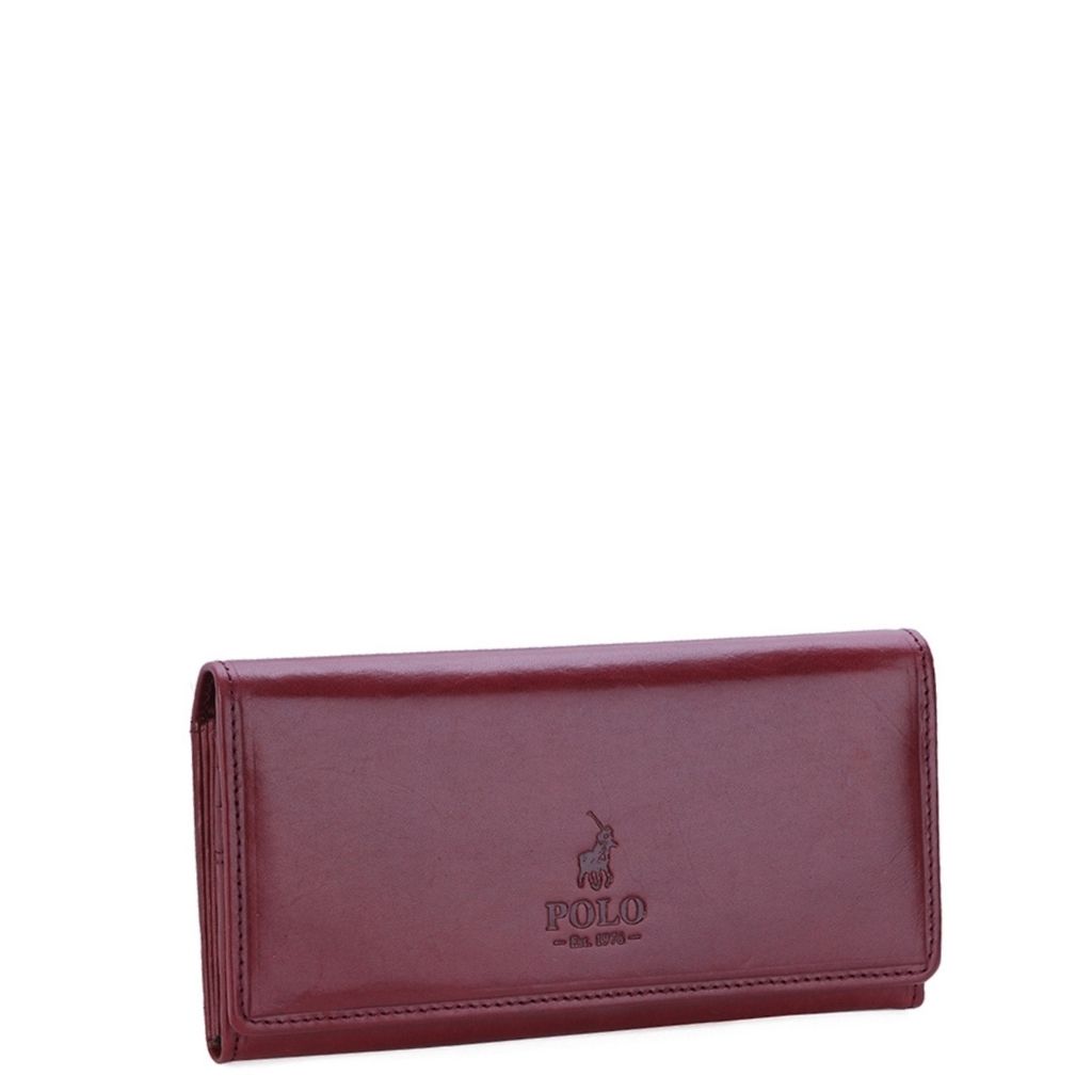 Polo Colorado Leather Purse 61530 Clutch Red front3qrtr primary jpg