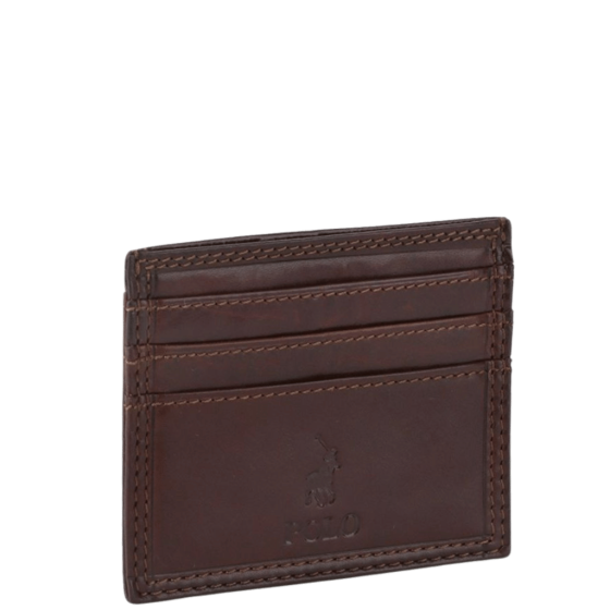Polo Kenya Drivers insert Wallet PO45018 Brown front3qrtr transparent