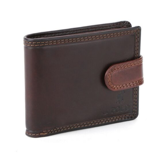 Polo Kenya Leather Brown 45007 Tab Wallet front3qrtr updated jpg