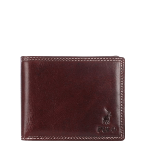 Polo Kenya Leather Brown Wallet Drivers License PO45017 Front3qrtr transparent