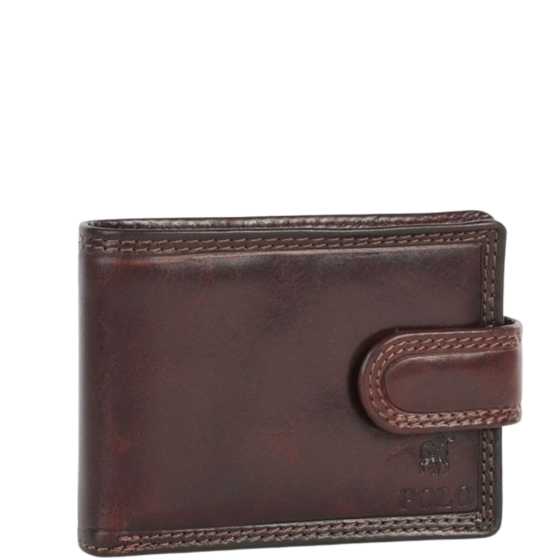 Polo Kenya Leather Small Multicard Wallet Brown PO45019 front transparent