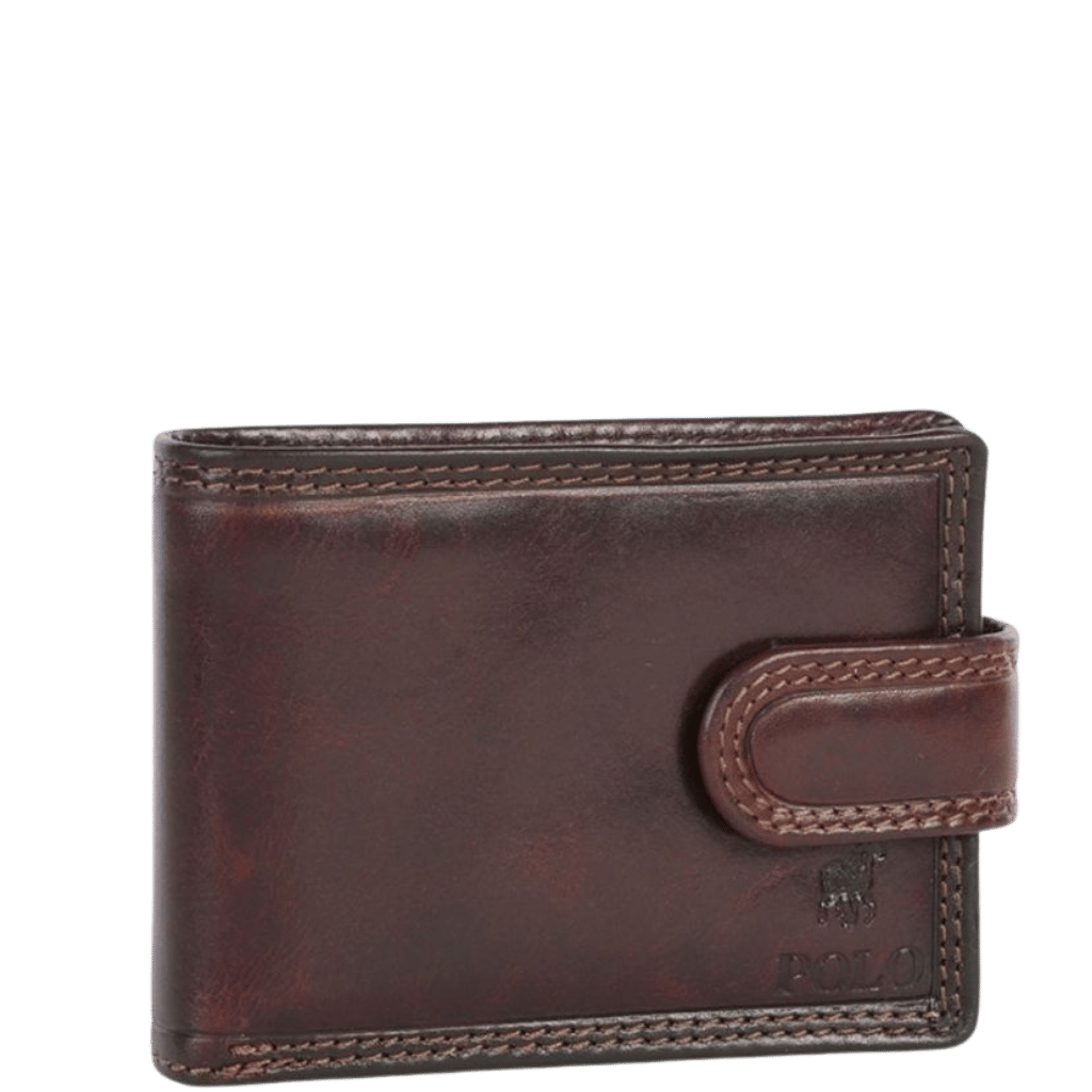 Polo Kenya Leather Small Multicard Wallet Brown PO45019 front transparent