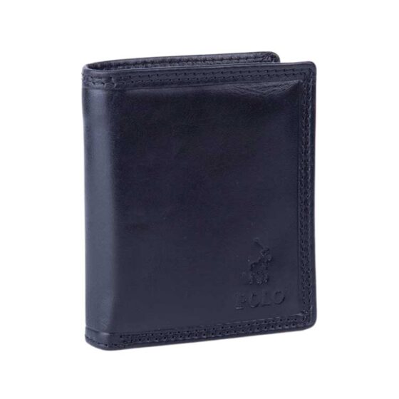 Polo Kenya Leather Wallet Po45005 Billfold Extra Cc Flap  Black Front3qrtr
