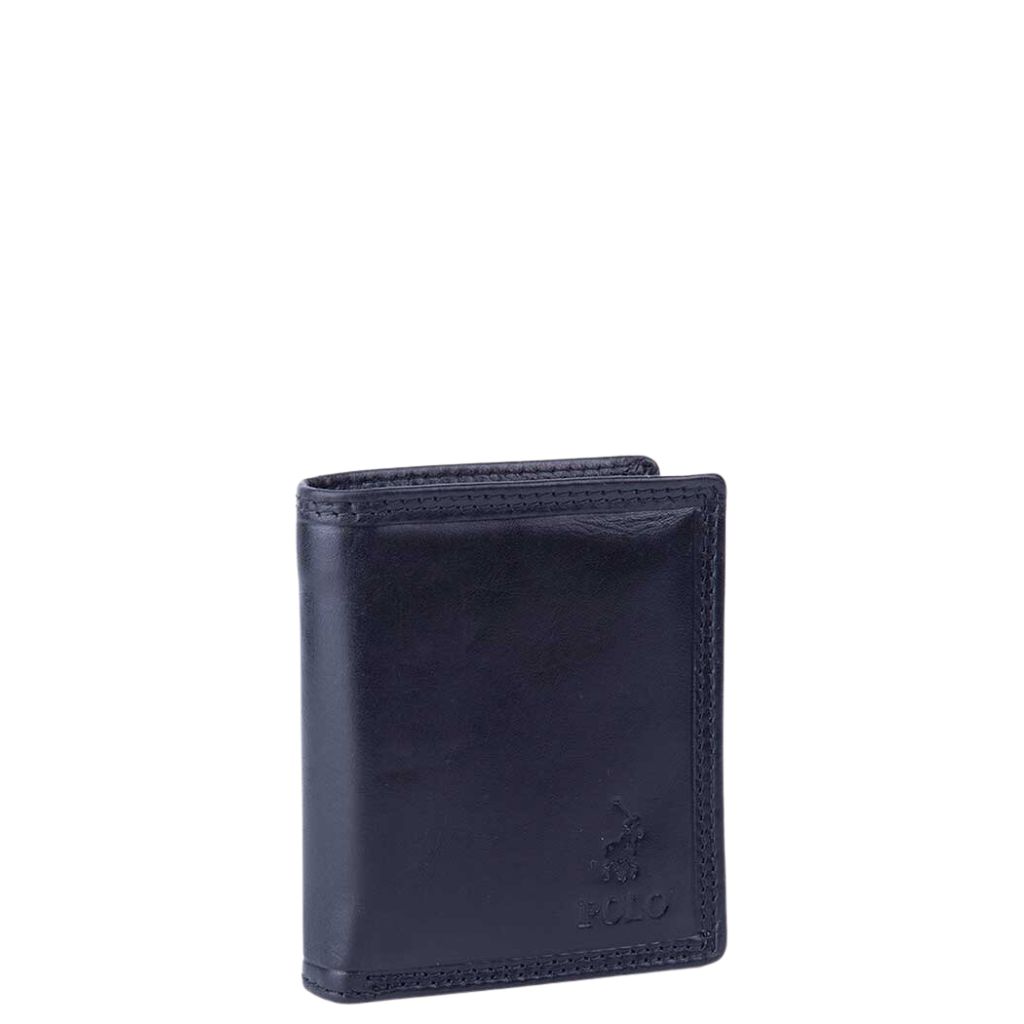 Polo Kenya Leather Wallet Po45005 Billfold Extra Cc Flap  Black Front3qrtr Primary