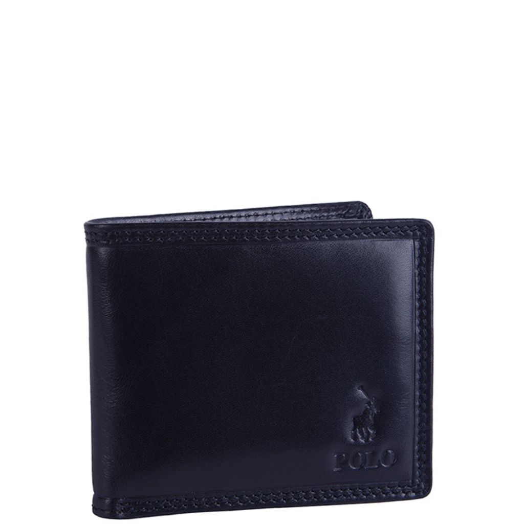 Polo Kenya Leather Wallet Po45009 Black Front3qrtr Primary