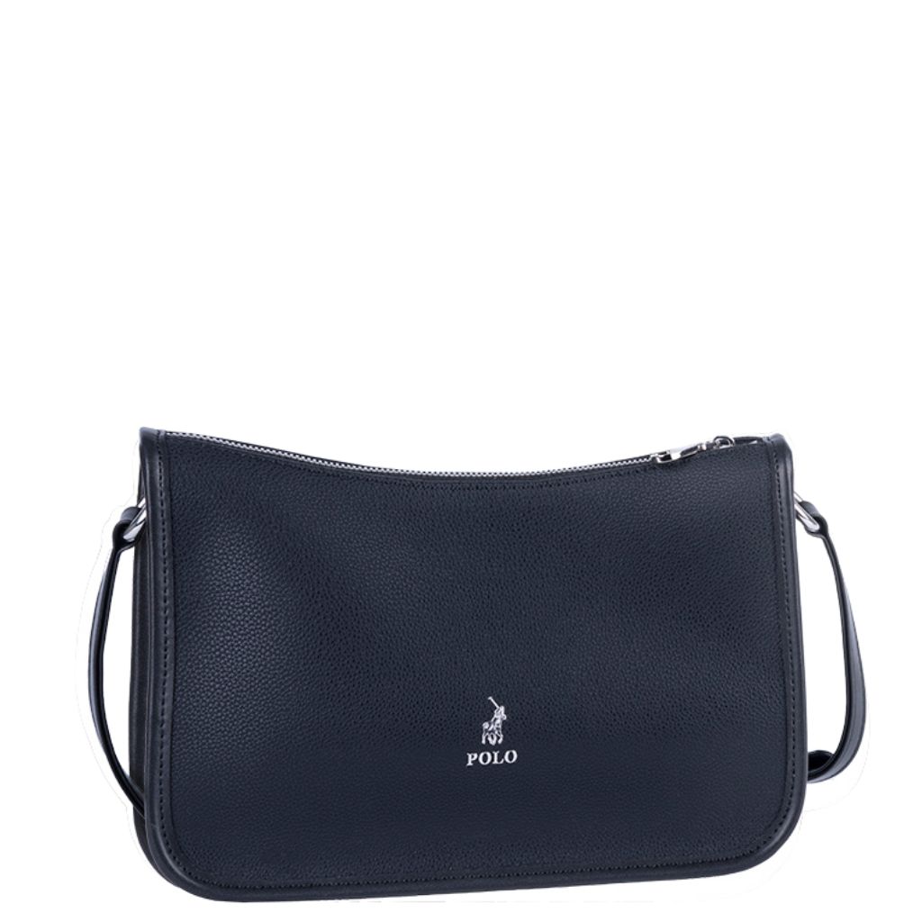 Polo Lyon POS43123 black sling handbag black front3qrtr jpg