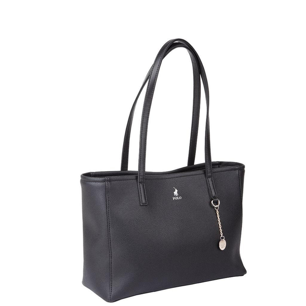 Polo Lyon Pebble Medium Market Tote Pos43112 Black Front3qrtr Primary