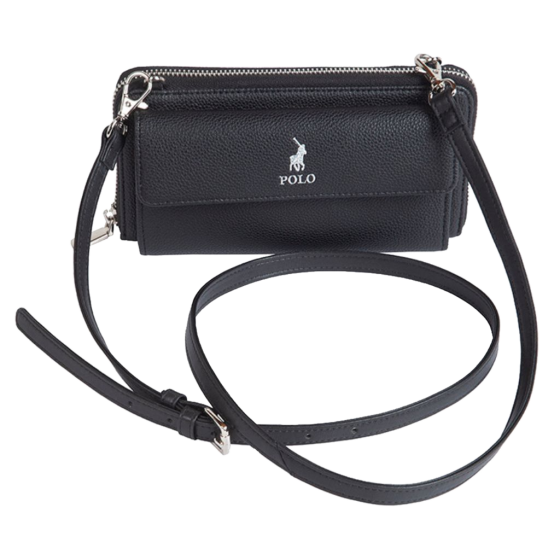 Polo Lyon Phone Sling Handbag POS43161 black front with strap1