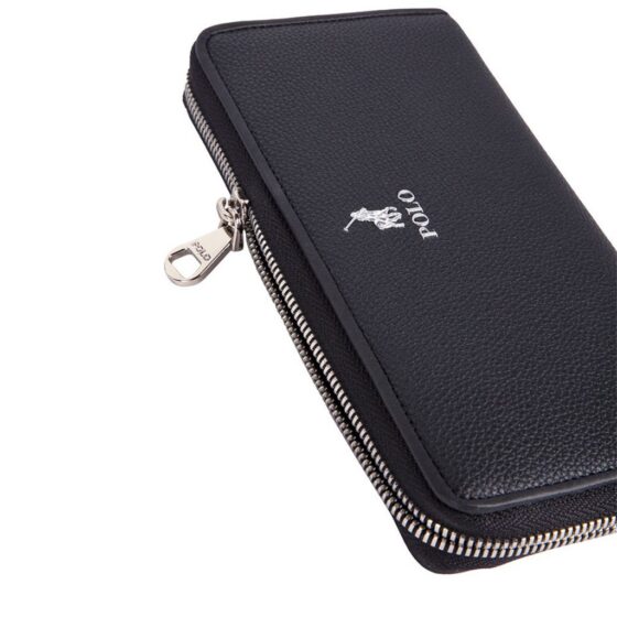 Polo Lyon Zip around Purse Black POS43146 zipper jpg