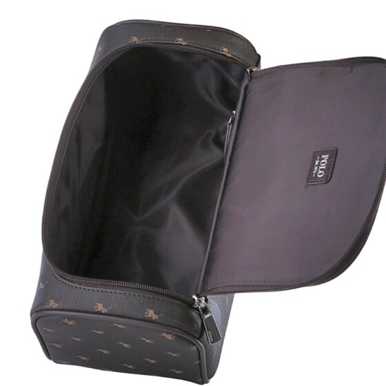 Polo PO447 Iconic Travel Brown Toilet Kit open jpg