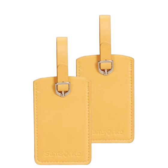 Samonite Global TA sunflower yellow luggage Tags twinset front transp