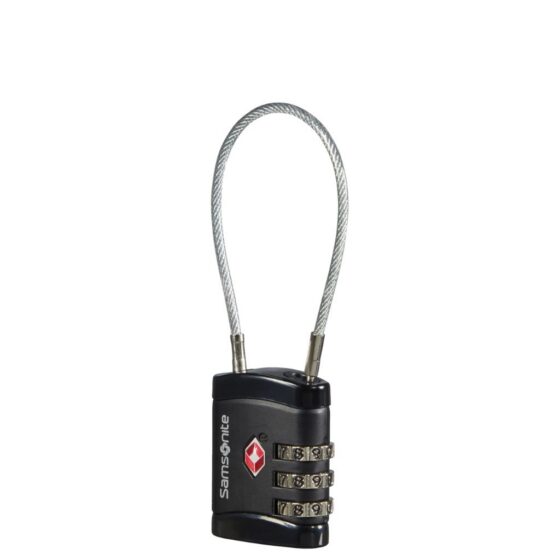 Samsonite Global Ta Tsa Cable Lock Black Front3qrtr