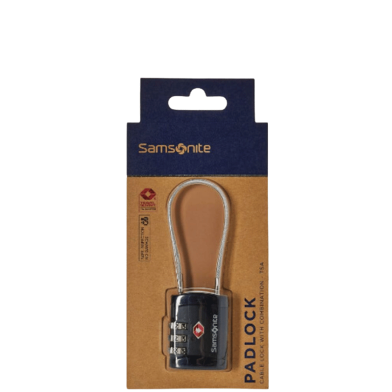 Samsonite Global TA TSA cable lock black packaging primary