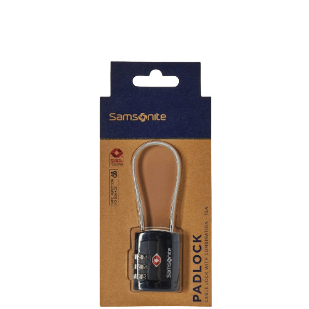 Samsonite Global TA TSA cable lock black packaging primary