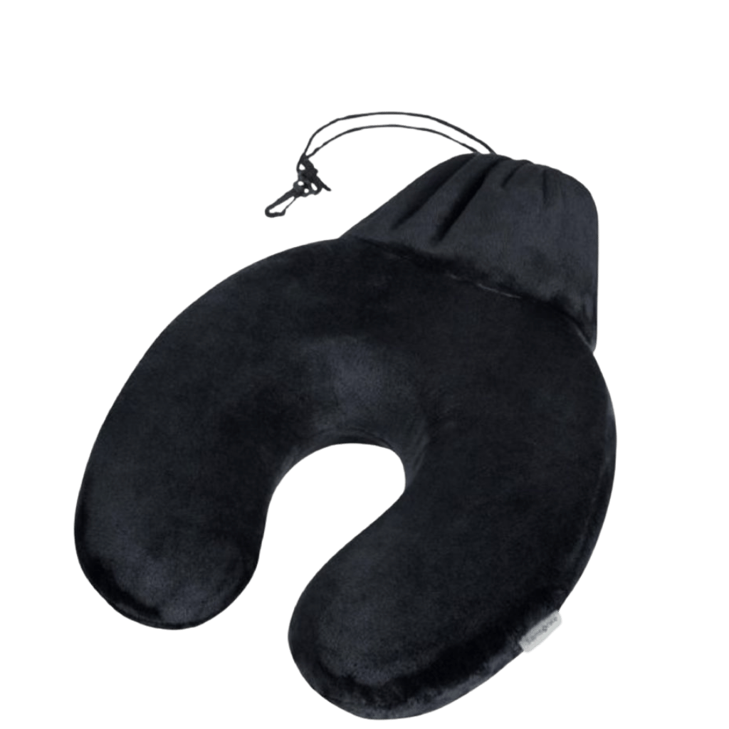 Samsonite Global Ta memory foam pillow and pouch black front3qrtr primary transparent