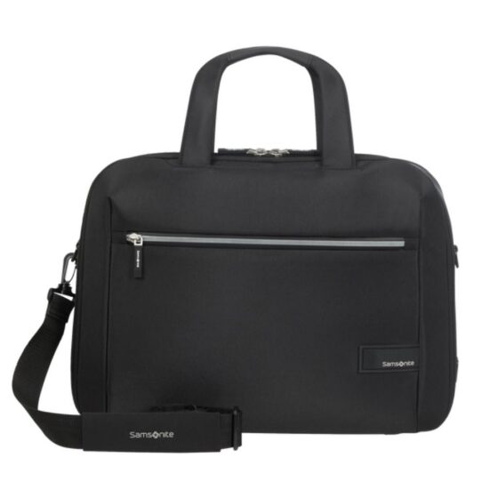 Samsonite Litepoint 15 6 Bailhanlde laptop briefcase KF2 Black front jpg
