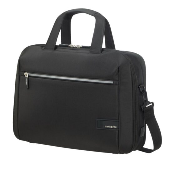Samsonite Litepoint 15 6 Bailhanlde laptop briefcase KF2 Black front3qrtr jpg